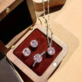 Pink Rose Jewelry Set | Necklace Ring Drop Earrings 3-Piece Pack
